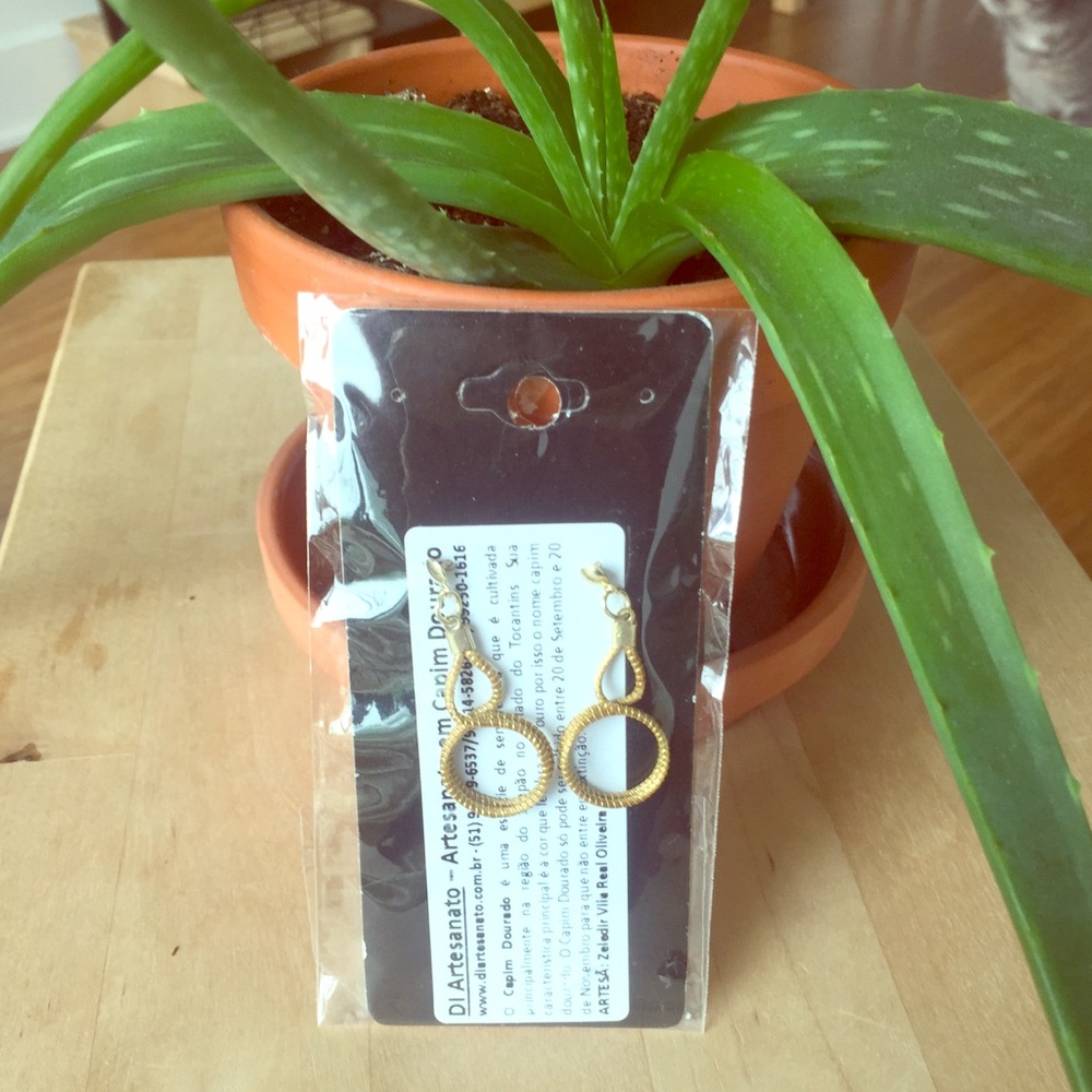 NWT Golden grass earrings (Made in Brazil)